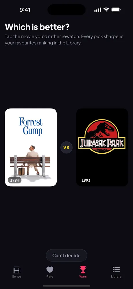Seenit Movie Wars screen